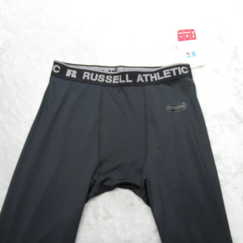 Russell Athletic Compression Pants Youth XL Black Big 5 Tights PUll-On 26x28 NEW